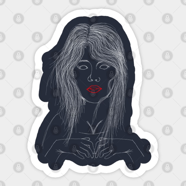 mysterious woman Sticker by Abostore